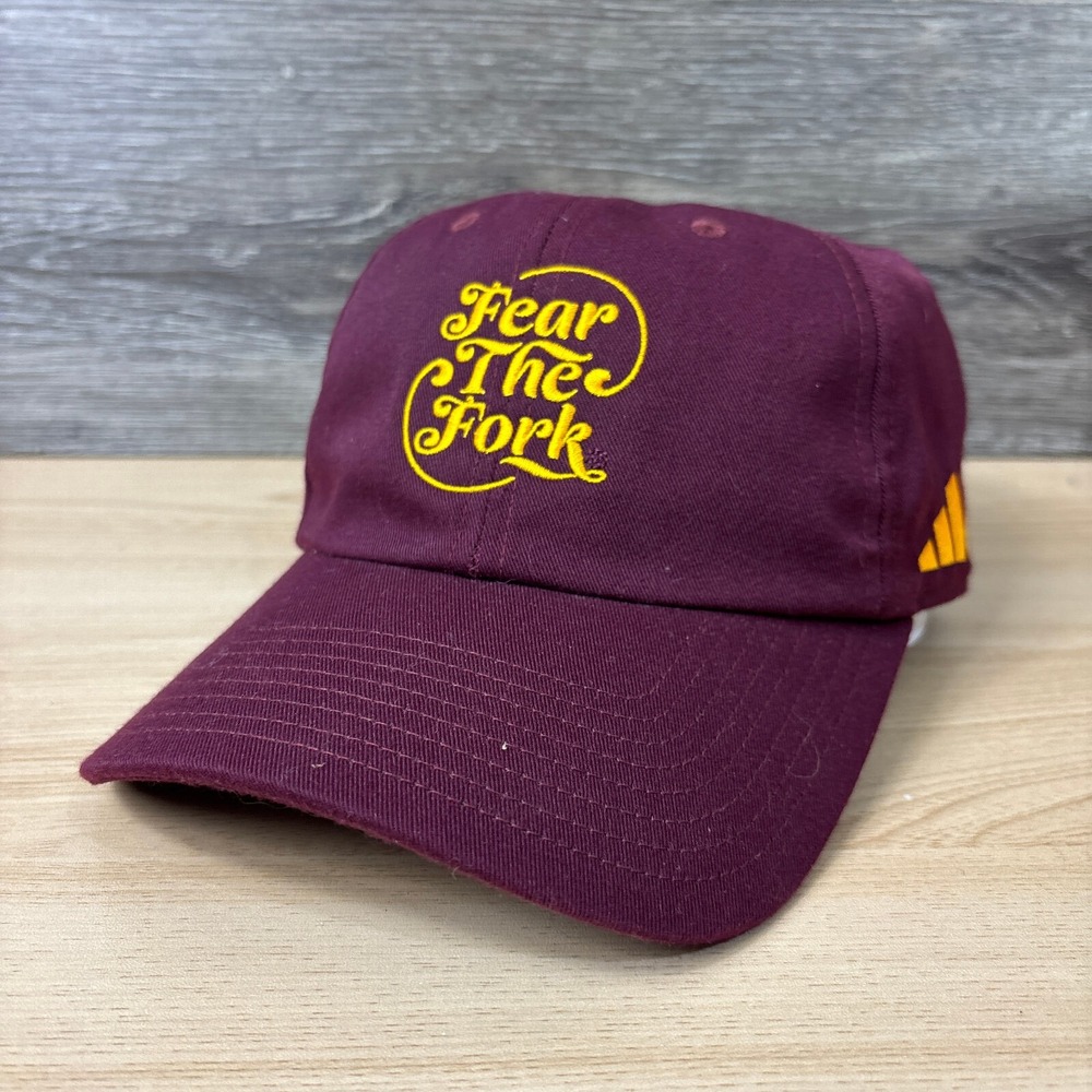 Arizona State Sun Devils Hat Cap Strap Back Maroon Gold Fear The Fork Adidas